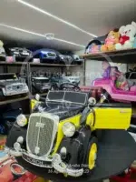 Classic Audi Horch 24V Ebeveyn Koltuklu Akülü Araba - Metalik Siyah Premium Seri - Görsel 18