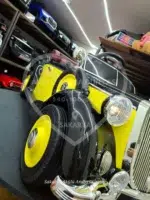 Classic Audi Horch 24V Ebeveyn Koltuklu Akülü Araba - Metalik Siyah Premium Seri - Görsel 32