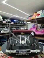 Classic Audi Horch 24V Ebeveyn Koltuklu Akülü Araba - Metalik Siyah Premium Seri - Görsel 7