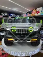 12V Dev Boyut 4x4 Jeep Akülü Araba - Cep Telefonu Kontrollü Gri - Görsel 15