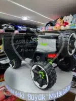 12V Dev Boyut 4x4 Jeep Akülü Araba - Cep Telefonu Kontrollü Gri - Görsel 18