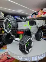 12V Dev Boyut 4x4 Jeep Akülü Araba - Cep Telefonu Kontrollü Gri - Görsel 3
