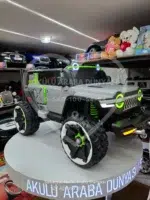 12V Dev Boyut 4x4 Jeep Akülü Araba - Cep Telefonu Kontrollü Gri - Görsel 6