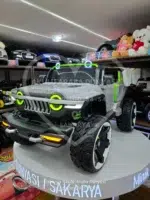 12V Dev Boyut 4x4 Jeep Akülü Araba - Cep Telefonu Kontrollü Gri - Görsel 8