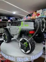12V Dev Boyut 4x4 Jeep Akülü Araba - Cep Telefonu Kontrollü Gri - Görsel 10